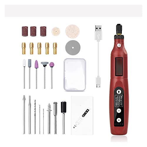 QAIXAG Mini Grinder Machine USB Charging Variable Speed Rotary Tools Kit Wood Grinder DIY Power Tool for Sanding/Polishing (Color : 26PC R Grinder Set, Size : 1set)