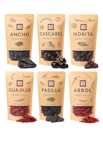 RICO RICO Dried Peppers 6 Pack Bundle - Ancho, Arbol,