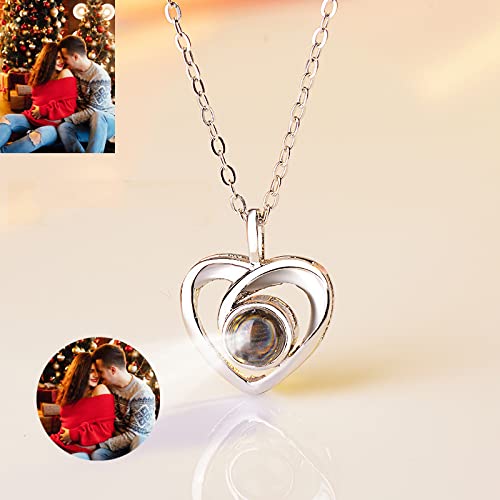 A266Xdksjk Custom Photo Projective Necklace, The Memory Of Love Nanotechnology Necklace 925 Sterling Silver Girls' Pendants Necklace (Silver Full Color 18) #TOP4
