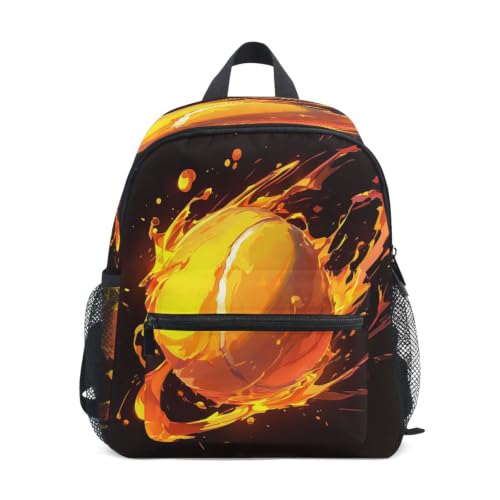 Sac à dos enfant tourbillons de feu de balle de tennis pour école maternelle et préscolaire