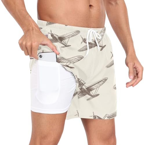 Aircrafts Men's Swim Trunks with Liner Quick Dry Beach Shorts Swimwear Bathing Suit S-XXL4