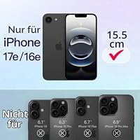 JETech Magnetische Dünn Hülle für iPhone 17e/16e, Schwarz | Kompatibel mit MagSafe, Kameraschutz, Ultradünnes Leichtdesign, Transparente Rückseite – Ansicht 2