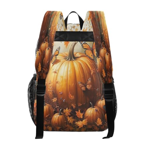 Clear Backpack for School Pumpkin Butterflies Transparent Bookbag for Girls See Through PVC Boy Backpacks3