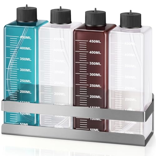 LemonRoad Dosing Container and Holder Kit, Metal Holder, Precision Dosing for Aquarium Care - 450ml Plastic Dispenser