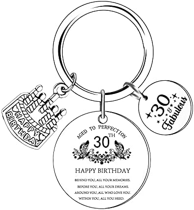 13th 16th 18th 21st 30th 40th 50th 60th 70th Happy Birthday Keyring Gifts for Women Girls best Friends keyring Inspirational Keychain Anniversary Birthday Christmas Key Ring
