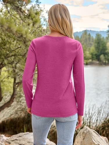 Image of AUTOMET Women's Long Sleeve Crewneck Shirts Casual Basic Tops