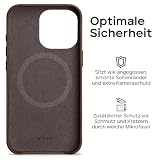 WIIUKA Etui do iPhone 16 Pro Max, skórzane etui z Niemiec, bardzo cienkie, etui premium na telefon komórkowy, etui, Qi, brązowy vintage