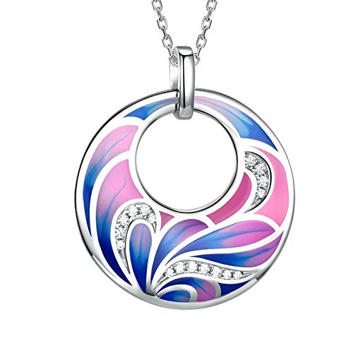 Collier pendentif fleur en émail coloré pour illuminer vos tenues estivales et vos soirées