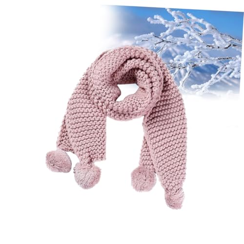 SAFIGLE Cute Child's Winter Scarf Knit Woolen Fuzzy Balls Cozy and Warm for Boys/girls2