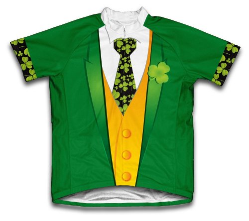 ScudoPro Iris Tuxedo St. Patrick's Day Short Sleeve Cycling Jersey for Men - Size 4XL