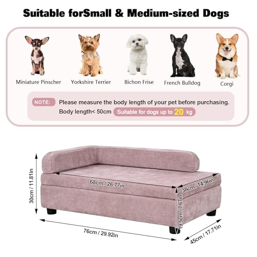 AFBKSS&BB Sofá para animais de estimação com armazenamento oculto para filhotes e gatos, sofá de tec