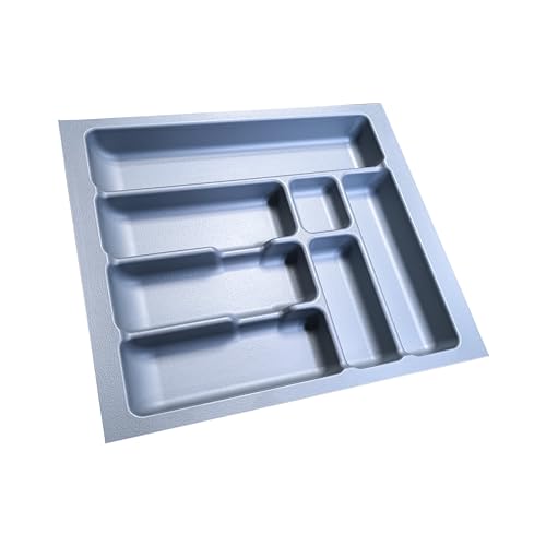 M.Pascual - Bandeja Cubertero para Cajón de Cocina, Gris, Organizador de Cubiertos (41 x 47 cm)