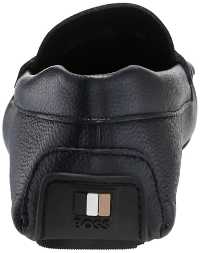 Image of BOSS Men's Noel Grainy Leather Moccasins