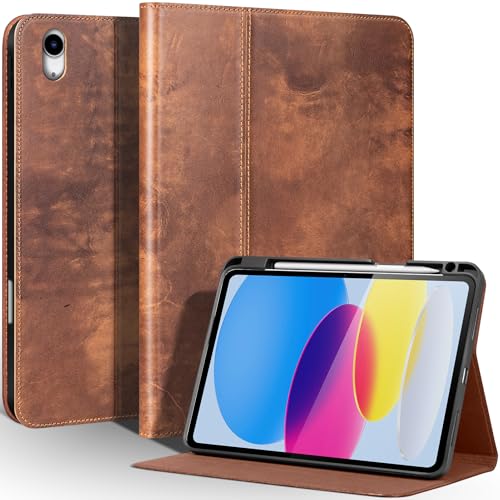 Housse iPad 11 pouces en cuir tanné végétal avec veille automatique