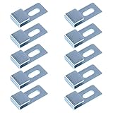 Tighall 10 clips de metal de canal ancho para espejo estilo J con tornillos, soportes de espejo para puerta de aparador de pared (1.6 x 0.7 x 0.3 pulgadas)