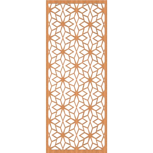 Image of 15 3 /8 inchW x 39 3 /8 inchH x 3 /8 inchT Lake Decorative Fretwork Wood Wall Panels, Cherry
