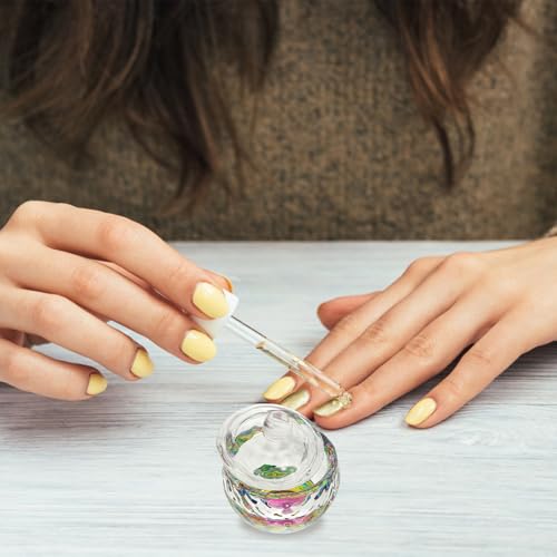 2 copas de cristal para esmalte de uñas con tapa miniatura 4