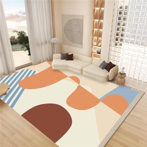Tapis lavable pas cher bleu et beige : la solution douce pour salon et chambre