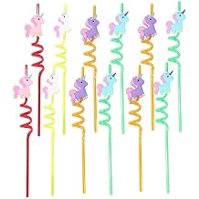 PRETYZOOM 12pcs Themed Disposable Plastic Straws Individually Wrapped for Bubble Tea Birthday Decorations Prom Wedding