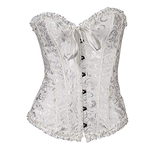 Kaczmarek Lady Sexy Corset Basque Top Lingerie Feminina Vestido Tamanho 3XL Branco