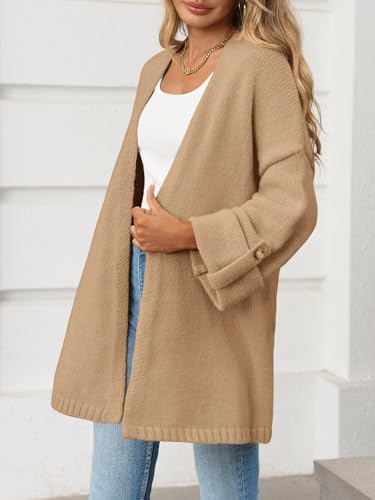 Image of Saodimallsu Womens Oversized Long Cardigan Sweaters Casual Open Front Chunky Knit Slouchy Fall Trendy Sweater Coats