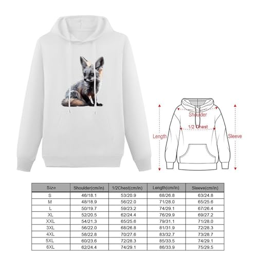 Bat-eared Fox Unisex Casual Hoodies Long Sleeve Lightweight Pullover Tops Loose Sweatshirt with Pocket2
