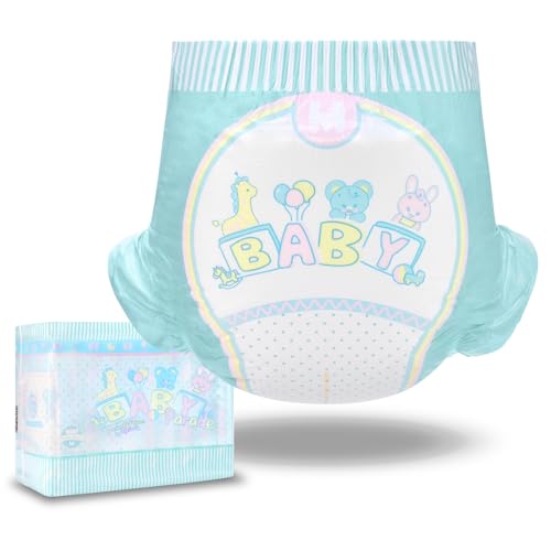 Image of Littleforbig Adjustable Hook-and-Loop Fastener Closure Adult Printed Cloth Back Diaper 10 Pieces - Baby Parade (Medium 28 inch-38 inch)
