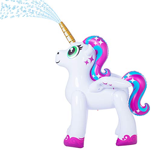 JOYIN Inflatable Unicorn Yard Sprinkler, Alicorn/ Pegasus Lawn Sprinkler for Kids (5.3 Feet)