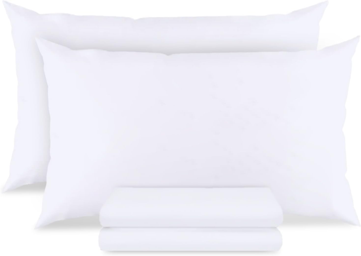 Prosty White Pillow Cases 2 pack PolyCotton White Pillowcases 2 Pack, Pillow Protectors 2 Pack, Envelope CLosure 200 Threads Count Pillow Covers