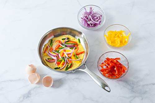 Avacraft 18/10 8 Inch Stainless Steel Frying Pan With Lid, Side Spouts, Induction Pan, Versatile Stainless Steel Skillet, Fry Pan In Our Pots And Pans, Cooking Pan (Stainless Steel, 8 Inch) #TOP5