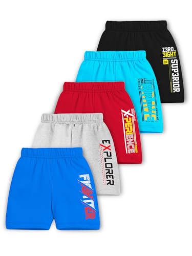 Image of Trampoline Kids Shorts Pack of 5 for Boys & Girls | Vibrant Multipack Summer Wear | Soft Cotton Blend | Comfy Fit for Daily Adventures | Breathable & Easy-to-Wear Essentials