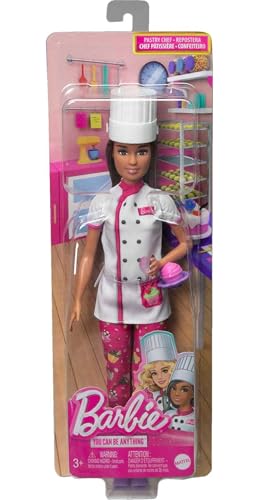 Image of Barbie Doll & Accessories, Career Pastry Chef Doll with Hat, and Cake Slice