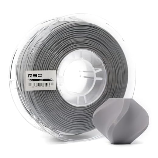R3D ASA Filament 1.75mm, 1KG 3D Printer Filament, Heat & Weather Resistant, Dimensional Accuracy +/- 0.02 mm, Perfect for Outdoor Functional Parts, Compatible with AMS (Gray)