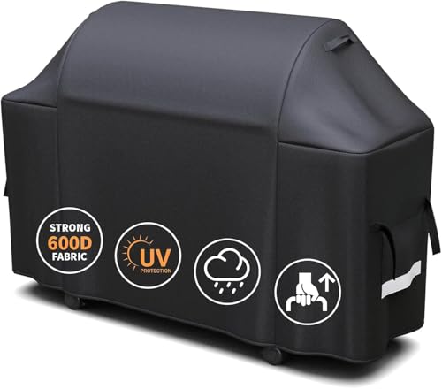 Grisun BBQ Cover 147cm, 7130 Grill Cover for Weber Genesis II, Genesis II LX 300, Genesis 300 Series, Nexgrill and CharBroil Gas Grills, Anti-Fade, Waterproof, Barbecue Gas Grill Cover with Air Vents