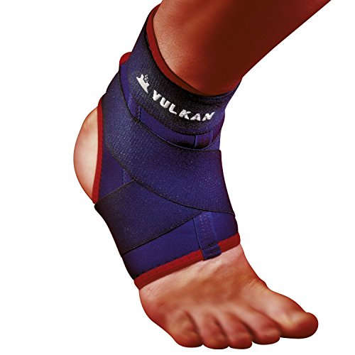 Vulk Klassische Knöchelbandage, links, klein, Knöchelstütze für gerollte Knöchel, Verstauchungen und Zerrungen, Kompressionsmanschette für Sportler und Training, Stabilisator bei Achillesverletzungen und Plantarfasziitis