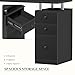 Charmmade Black Nail Desk for Nail tech, Beauty Salon Manicure Table, Acetone Resistant Nail Station with Wrist Cushion, Storage Drawers, and Cabinets, for Beauty, Salon, Spa Makeup (Black-03)