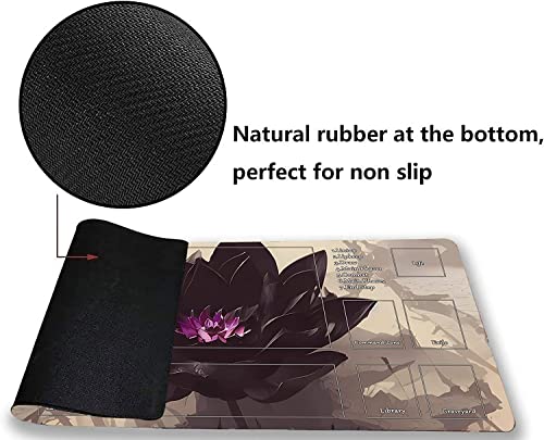 Fantasy Black Lotus Tcg Playmat, 24 X 14 Inches Game Mat For Mtg Trading Card Game Playmats Smooth Surface Battle Game Rubber Collection Cool 09 #TOP3