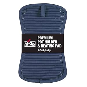 All Clad Premium Pot Holder Hot Pad Heat Resistant to 500 Degrees 100 Cotton 10×625 Hot Pad for Kitchen and Barbeque 1 Pack Indigo