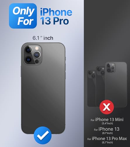Image of SHIELDS UP for iPhone 13 Pro Back Cover with Stand, Phone Case Clear with Double Ring Holder [Adjustable & Foldable] Shockproof Protective Cover for iPhone 13 Pro 6.1 inch - Clear