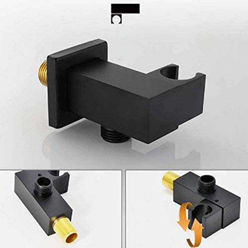 Système de douche thermostatique pour température stable ensemble noir mat 10"