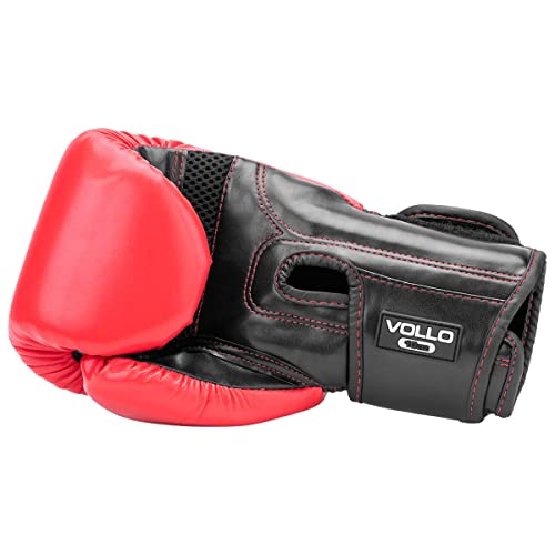 Luva De Boxe Muay Thai Kickboxing Training 10Oz Vermelha e Preta Vollo