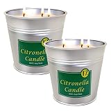 2 Packs Large Citronella Candles Outdoor Indoor, 17oz 3-Wick Aromatherapy Candles for Yard Patio, So