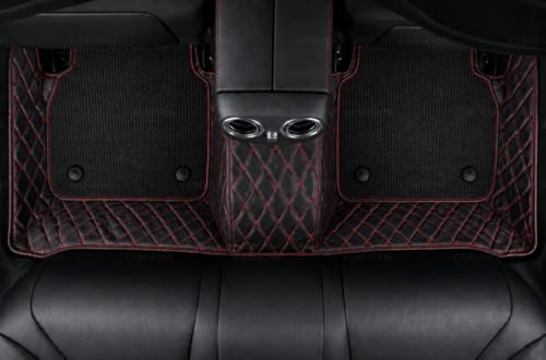 Image of 7D Car Floor Mats for Mahindra 3XO EV 2026 | Black Red | Waterproof | Anti-Slip | PU Leather | Full Coverage | All Weather | Custom Fitted 7D Car Foot Mats
