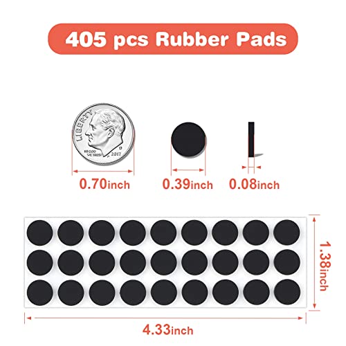 Furniture Silicone Rubber Pads With 3M Self Adhesive Protects Drawers, Desks, Kitchen Cabinets And Furniture Against Bumps And Scratches (Round 0.39 * 0.08In) (405) #TOP2