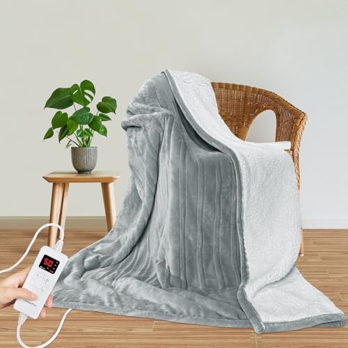 WIDENED Electric Blanket Double,1.57*1.8M Heating Blanket, Flannel&Fleece Heated Throw Blanket, PTC+NTC Technology with 20.5m Heating Wire, 10h Timer, 38-50℃ Adjustable, Overheat Protection,Washable WIDENED Electric Blanket Double,1.57*1.8M Heating Blanket, Flannel&Fleece Heated Throw Blanket, PTC+NTC Technology with 20.5m Heating Wire, 10h Timer, 38-50℃ Adjustable, Overheat Protection,Washable