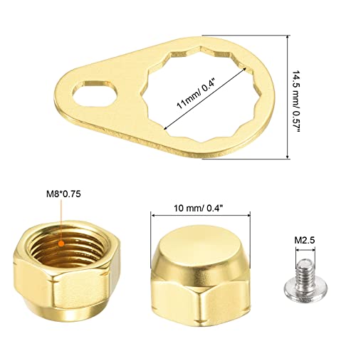PATIKIL Fishing Reel Screw Nut Locking Plate, Left Handle Locking Caps Screw M7 Nut Replacement for DIY Fishing Accessories Gold - Image 2