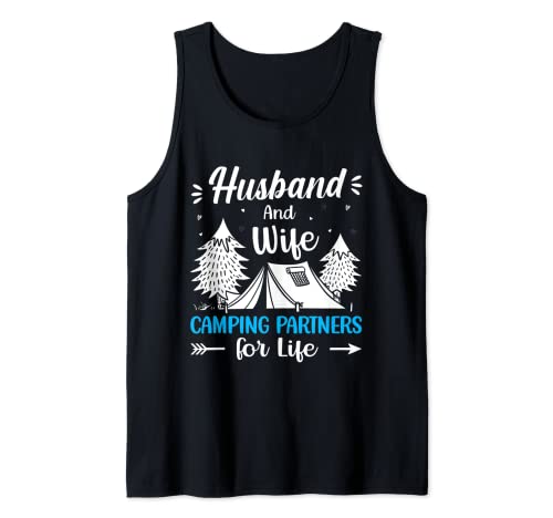 Esposo y esposa Camping Partners for Life - Camper Glamping Camiseta sin Mangas