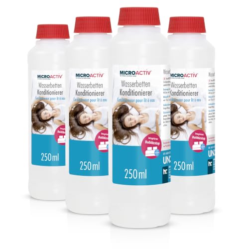 Höfer Chemie 4 x 250 ml Microactiv Wasserbetten Konditionierer mit Bubble Stop Conditioner für alle Wasserbetten