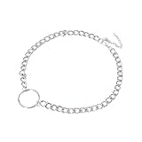 Gargantilla con círculos huecos, cadena gruesa, collares de joyería de color plateado, colgantes punk, regalos cómodos y atractivos