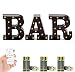Marquee BAR Sign with Lights – Light Up Black B-A-R Letters for Home Decor or Business Signs – Includes Remote Control and Batteries – LED Lighted Vintage DIY Accessories and Decorations for Bars